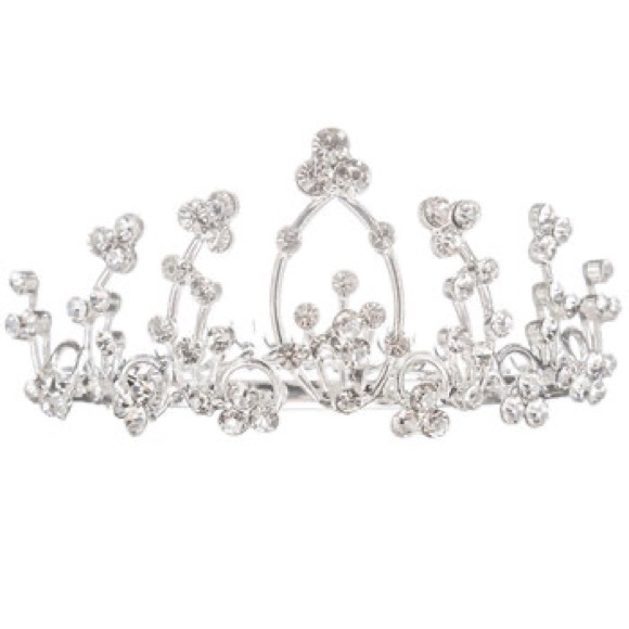 New Silver & Rhinestone Mini Tiara - Picture 1 of 5
